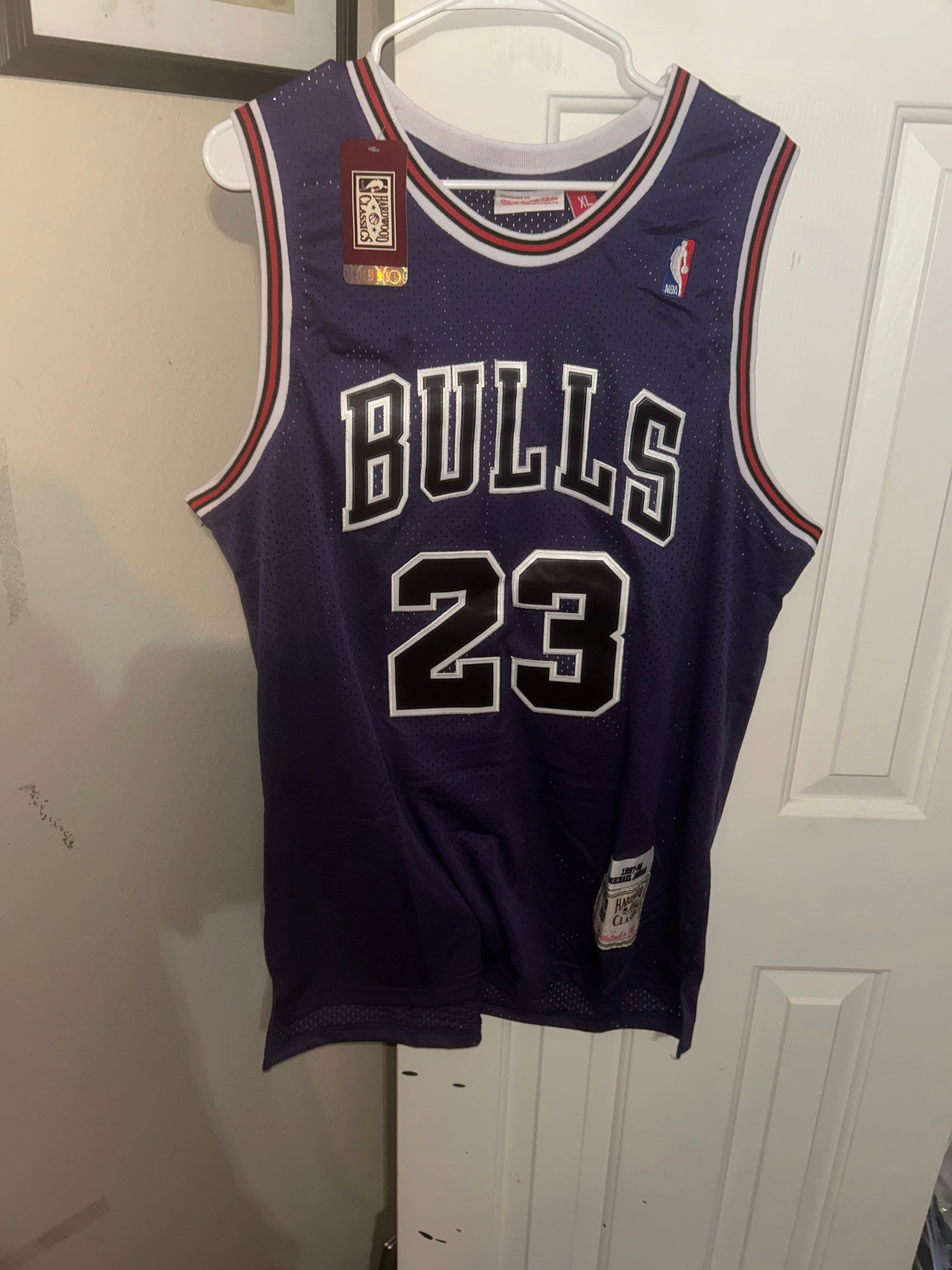 NBA Michael Jordan Bulls jersey in purple & blue size xl