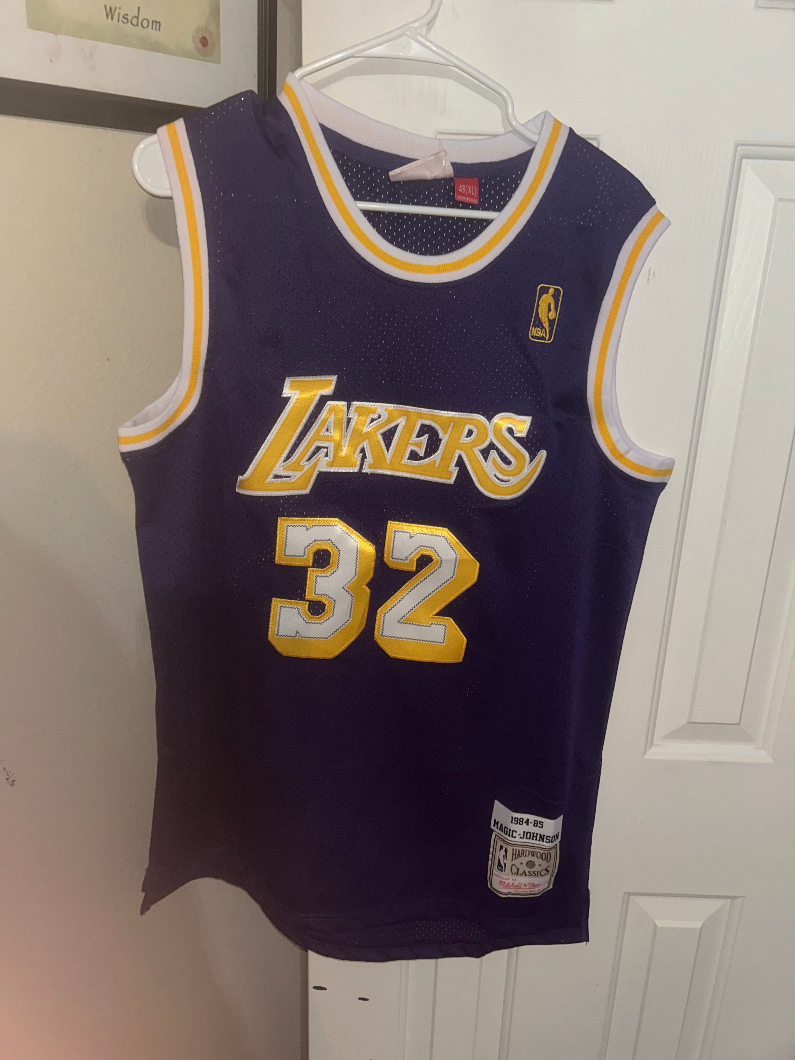 NBA Magic Johnson Lakers jersey size xl