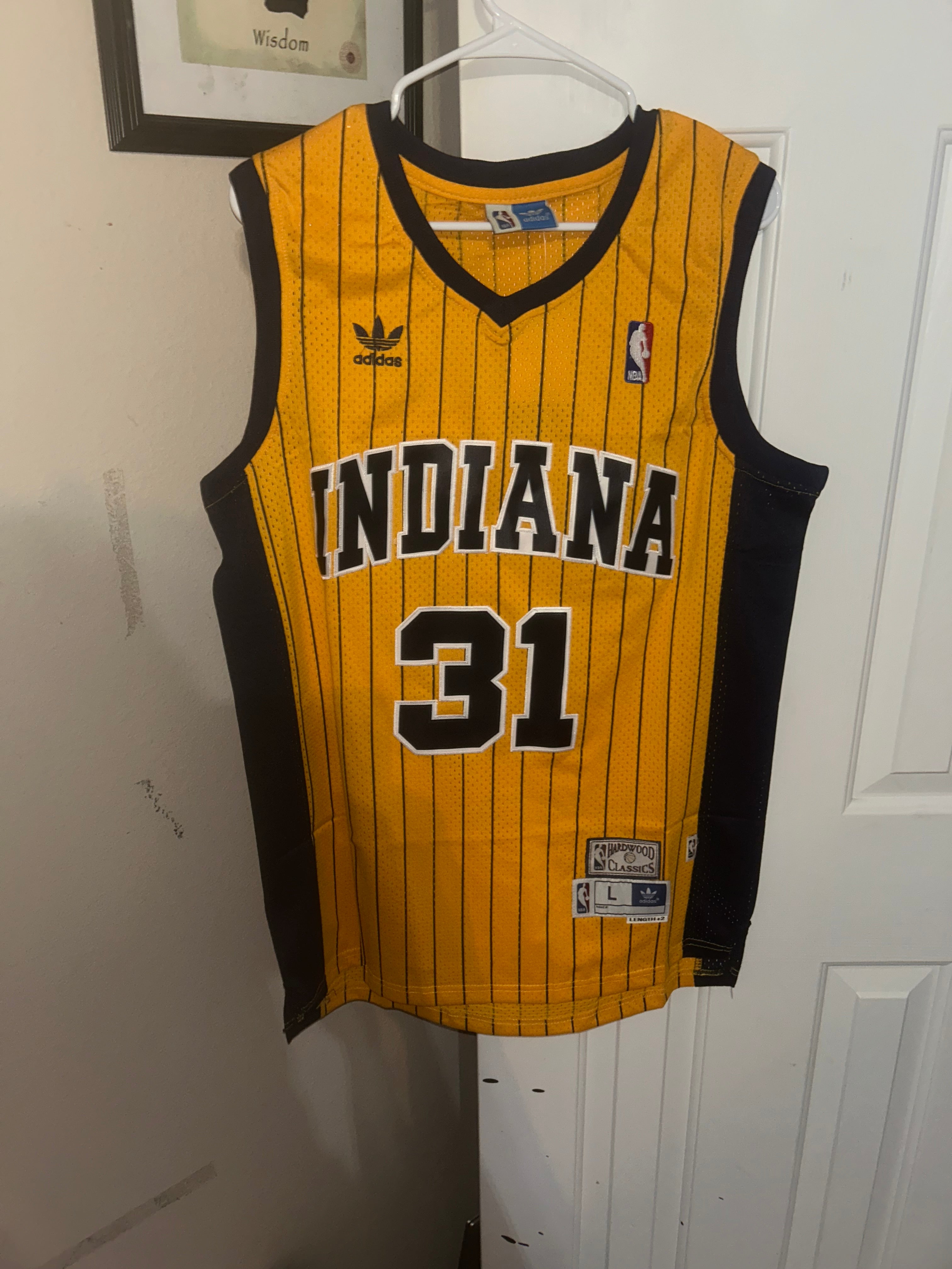 Indiana Pacers Reggie Miller yellow size L