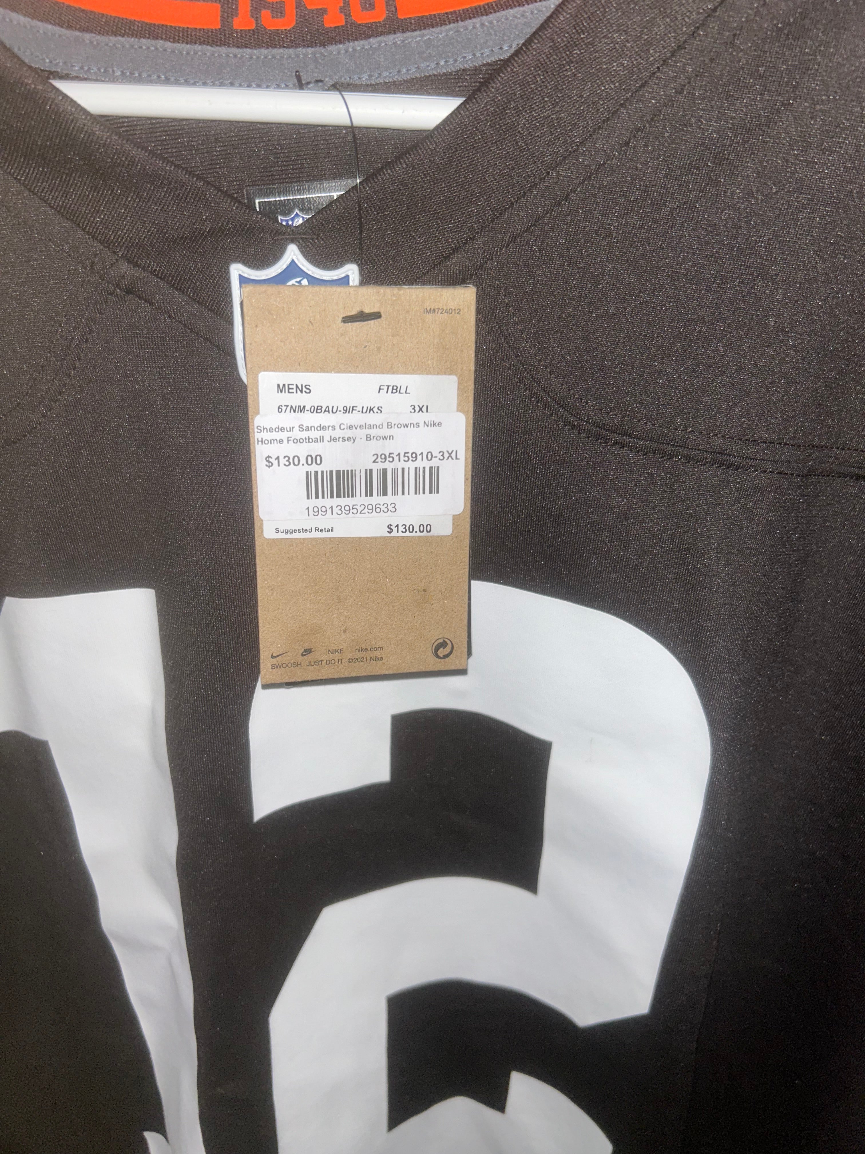 Nike Cleveland Browns sanders jersey in size 3XL